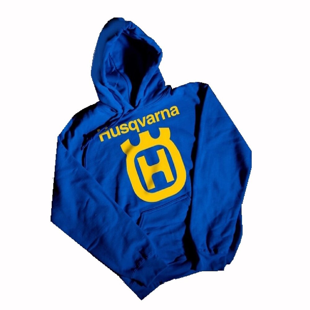 Husqvarna Logo Blue Pullover Hoodie - NEW Fast Ship